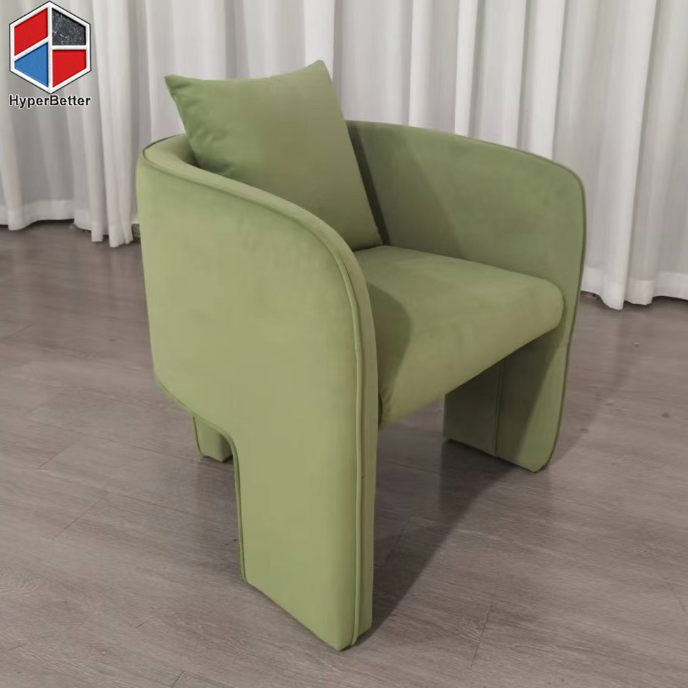 Light green velvet chairs