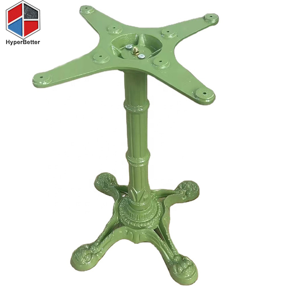 Olive green cast iron table base