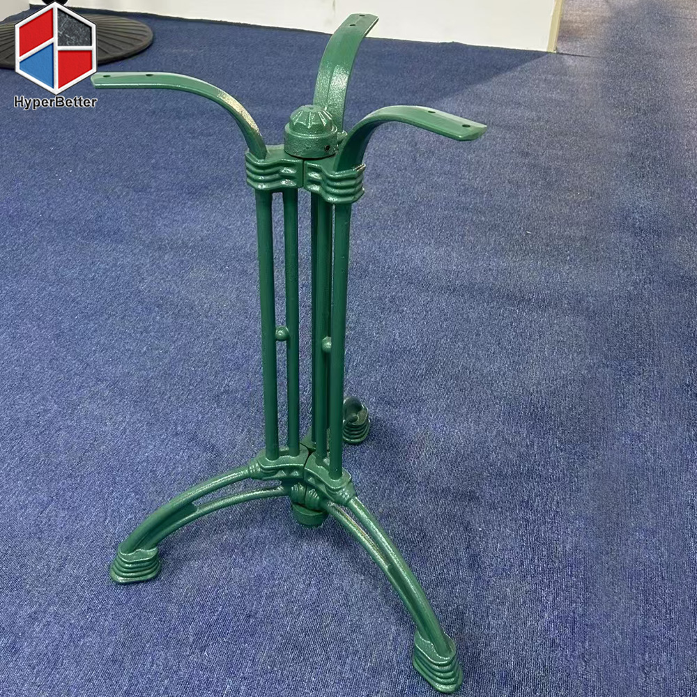 This is French classic Custom made dak green coated cast iron table leg.    Custom made color, dark green coated.