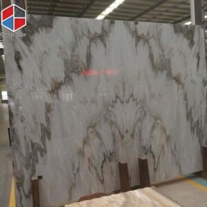 Wave-pattern-white-marble-slab