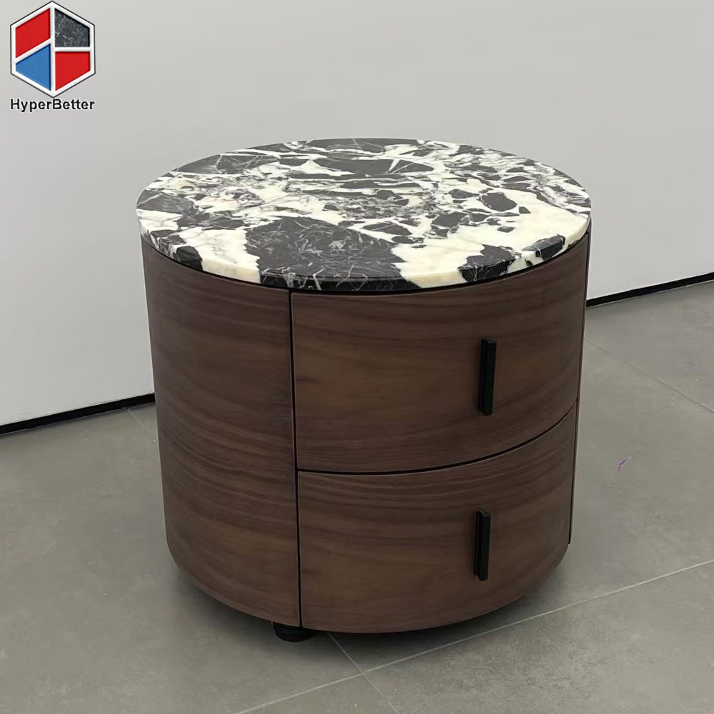 Black Marble Top Nightstands