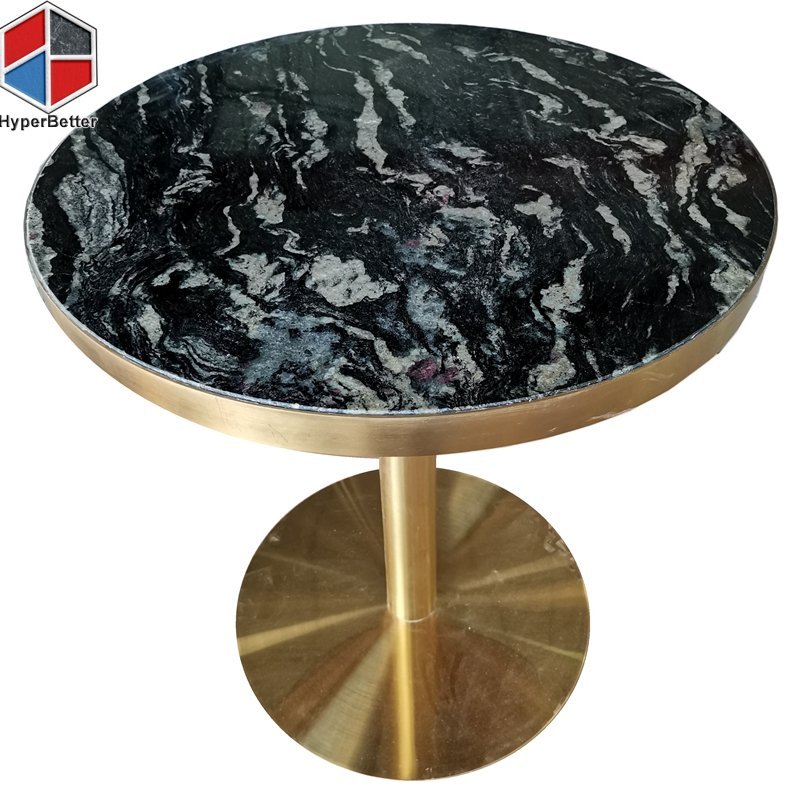 Table Granite Ronde Round Cosmic black granite dinner table|Granite dining table factory
