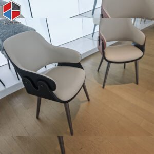Blue Leather Armchairs