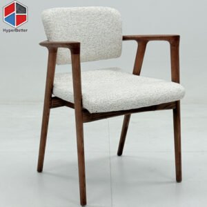 Wood Frame Oriental Chairs White Fabric Seat Chairs
