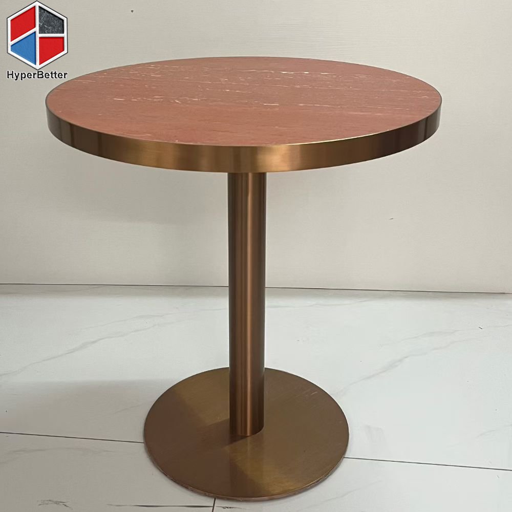 Round Red Travertine Tables
