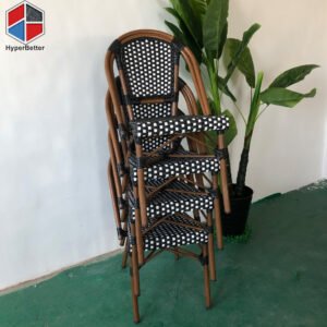 Black & White Plastic Rattan Chairs
