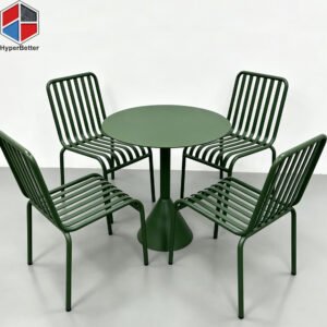 Outdoor Olive Green Metal Cafe Table Set