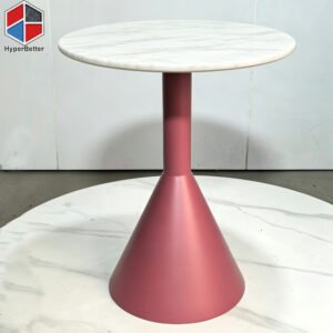 White Marble Top Cafe Table Round
