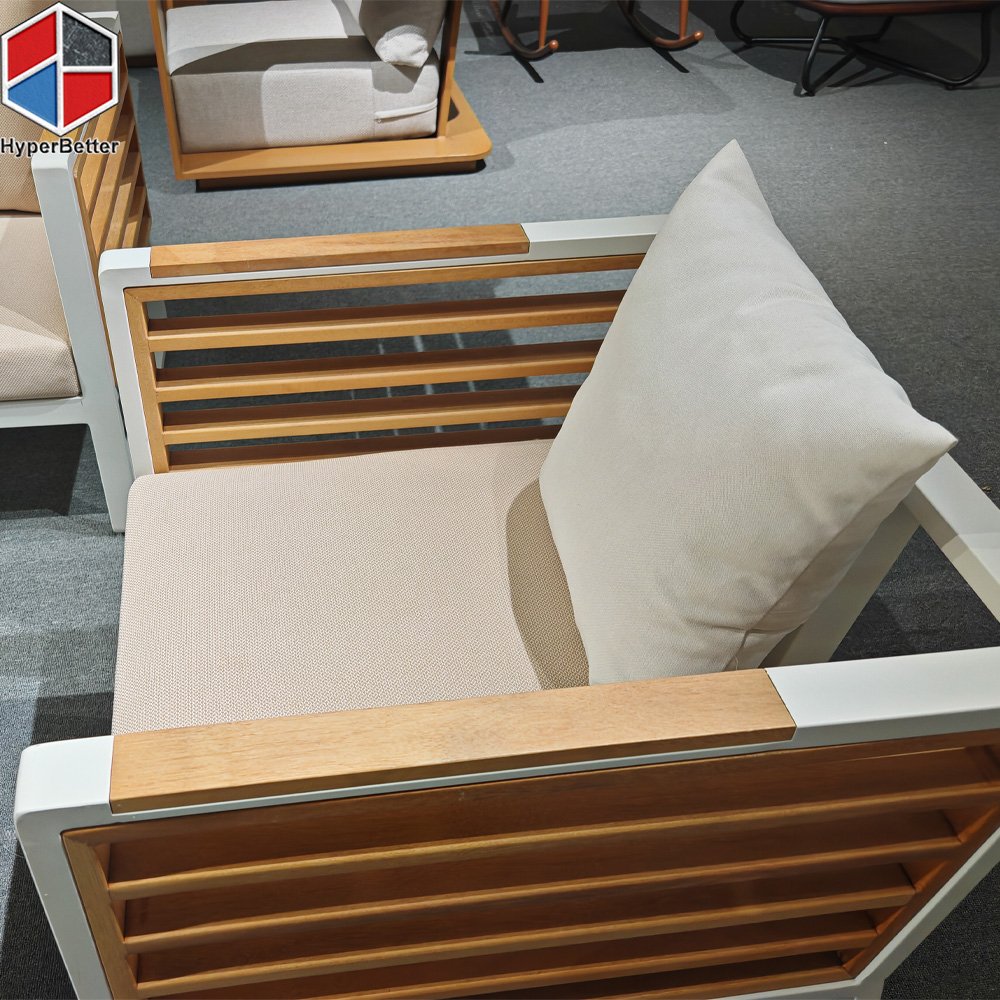 Aluminum Frame 4 Seats Cafe Table Set 